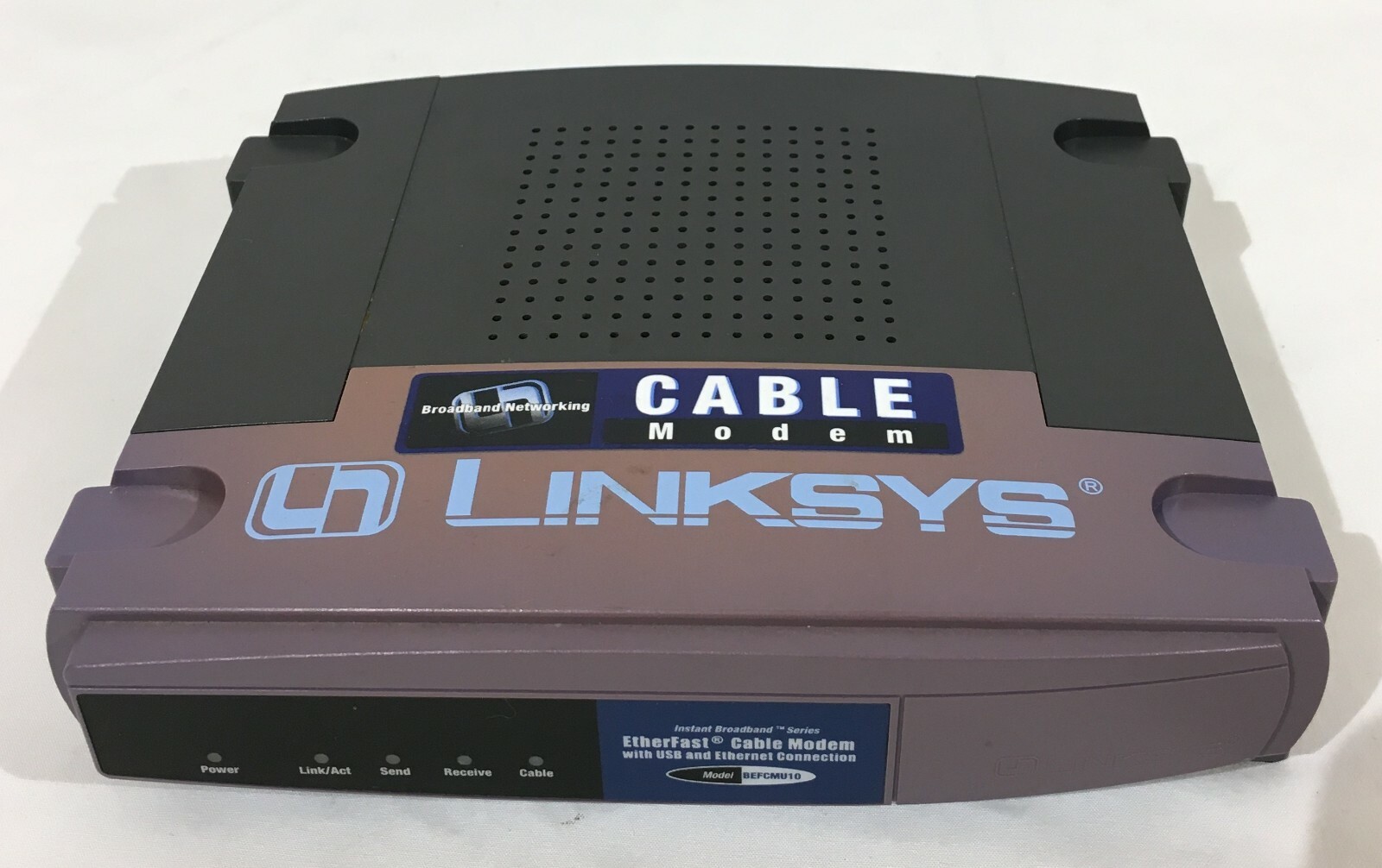 Linksys Cable Modem Model BEFCMU10 v2 with Ethernet & Cable Ports Tested Working
