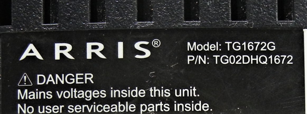 Arris TG1672G Control Board Only