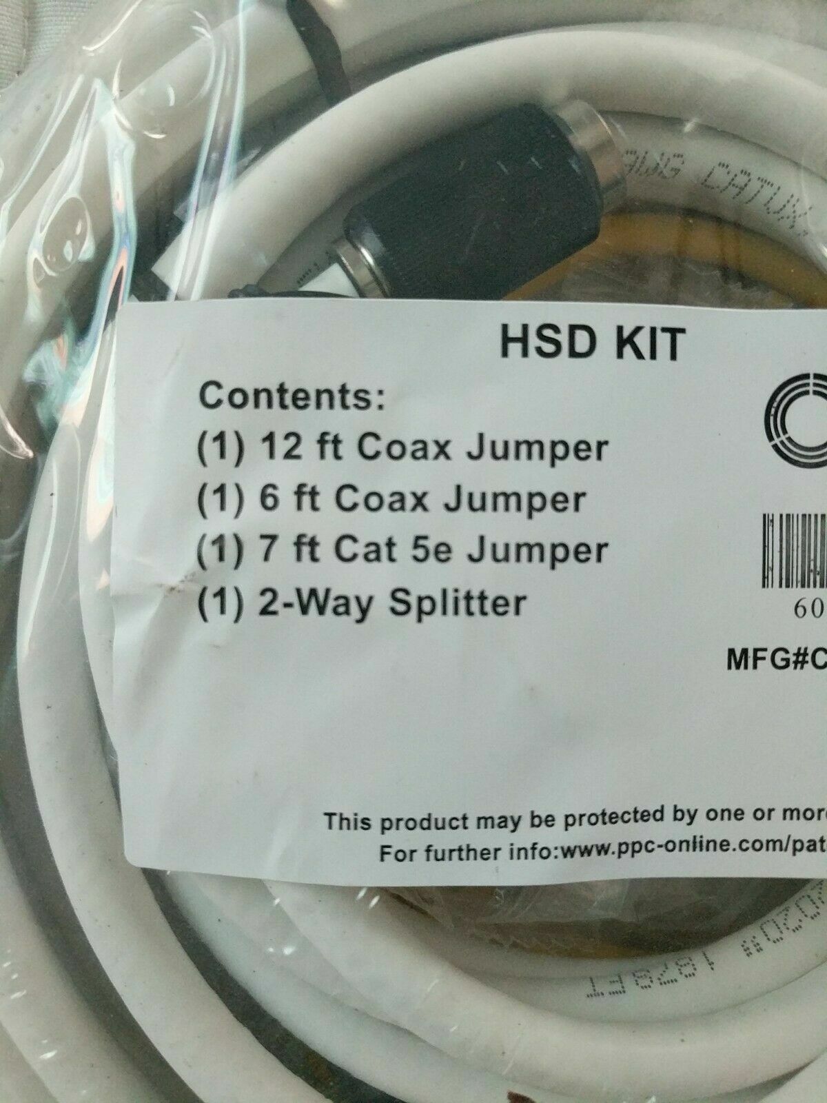 NEW PPC HSD KIT Coax Cables, Cat 5e Cable 2-Way Splitter Pack NEW ch-sik-data-02