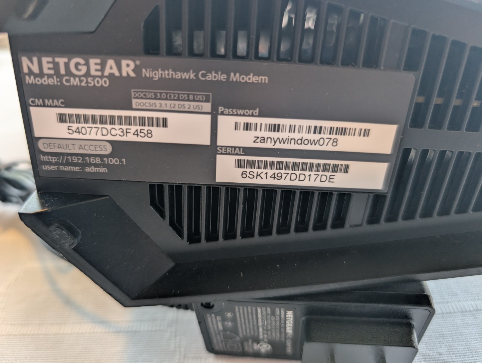 NETGEAR CM2500 Cable Modem – Used