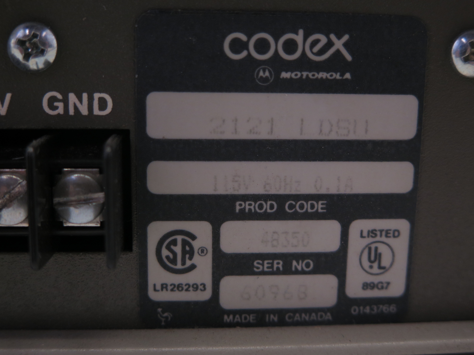 Motorola Codex 2121 LDSU Data Modem