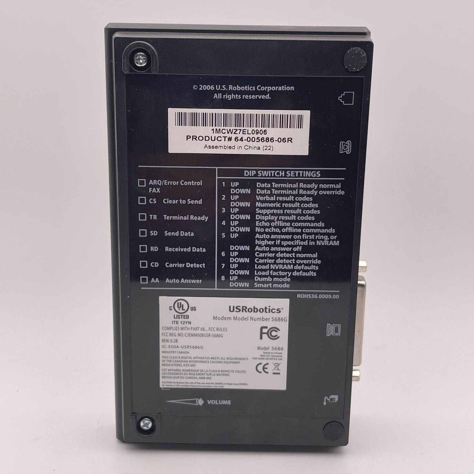 USRobotics USR 56K Serial Controller Faxmodem – USR5686G – Working