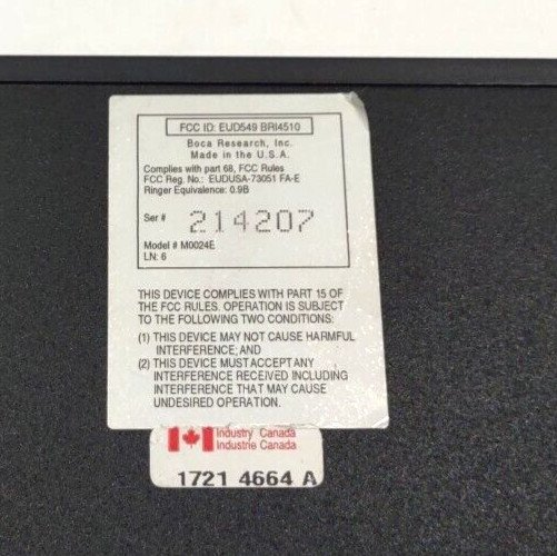 Boca Bocamodem M0024E External Modem 2400bps