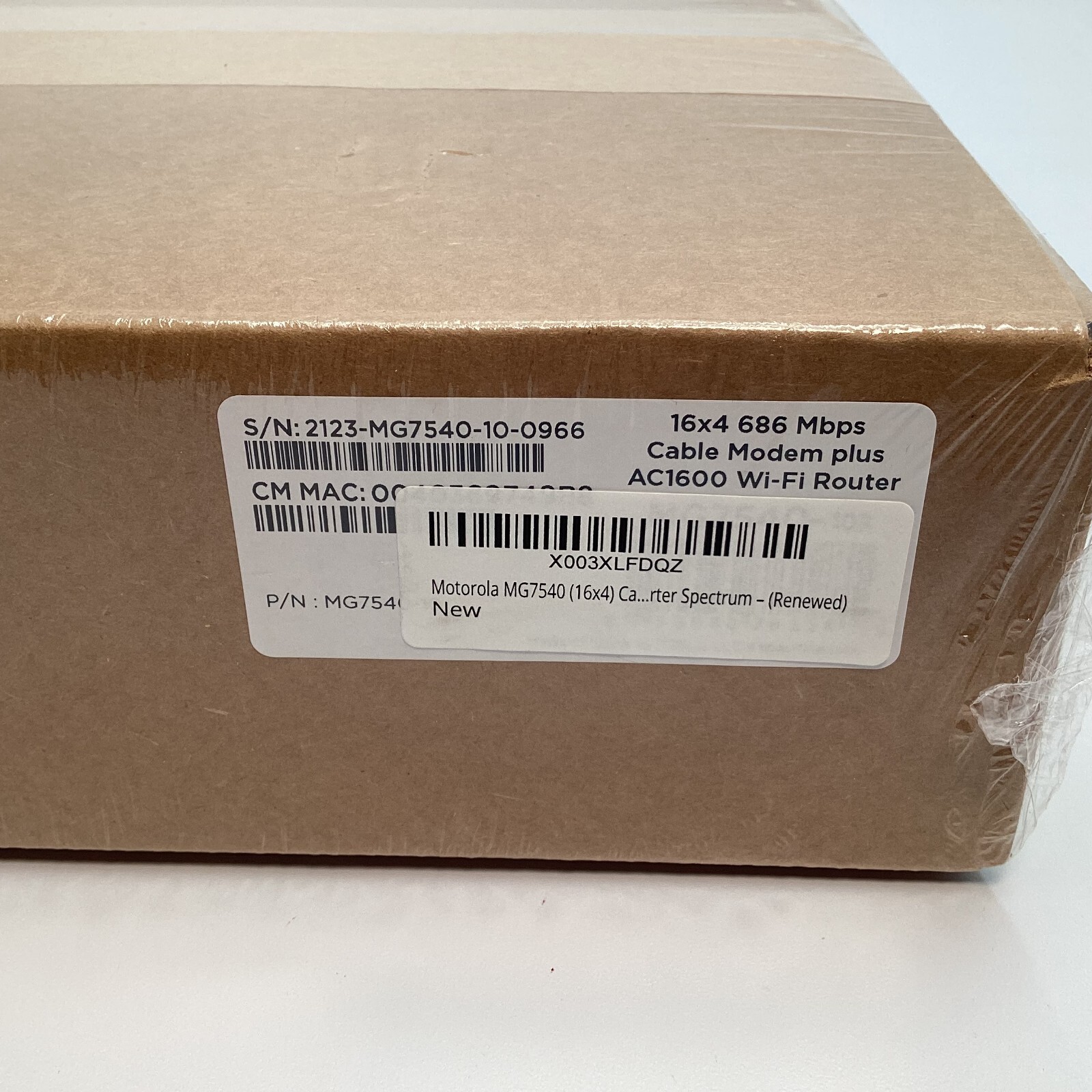 Motorola 16×4 Cable Modem plus AC1600 Router Model MG7540 – Refurbished