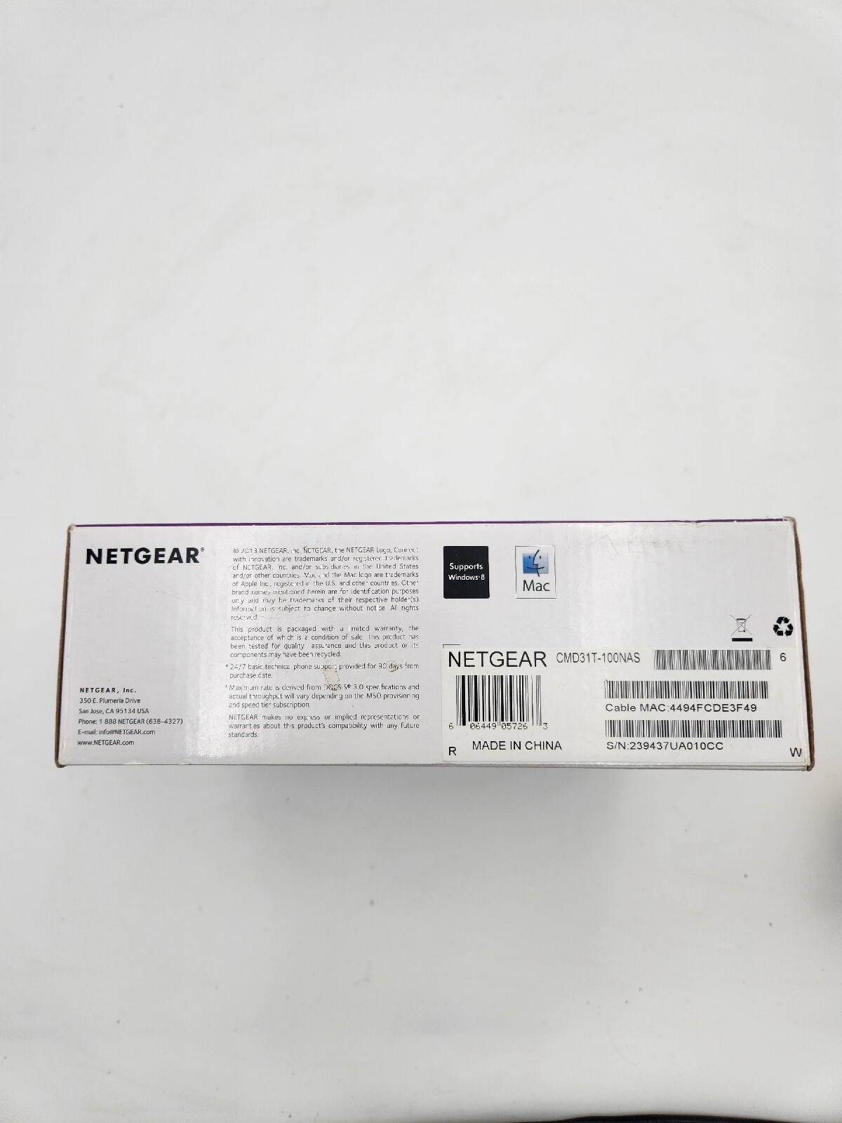 Netgear CMD31T High-Speed Cable Modem DOCSIS 3.0 Brand New