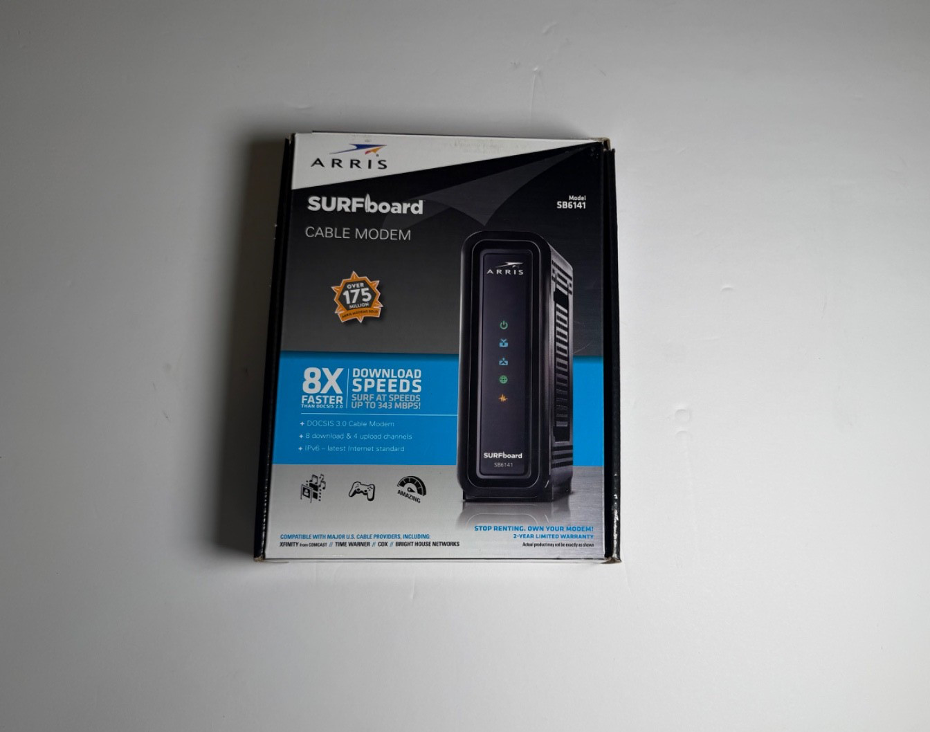 Black Arris Surfboard Cable Modem Model SB6141 In original packaging