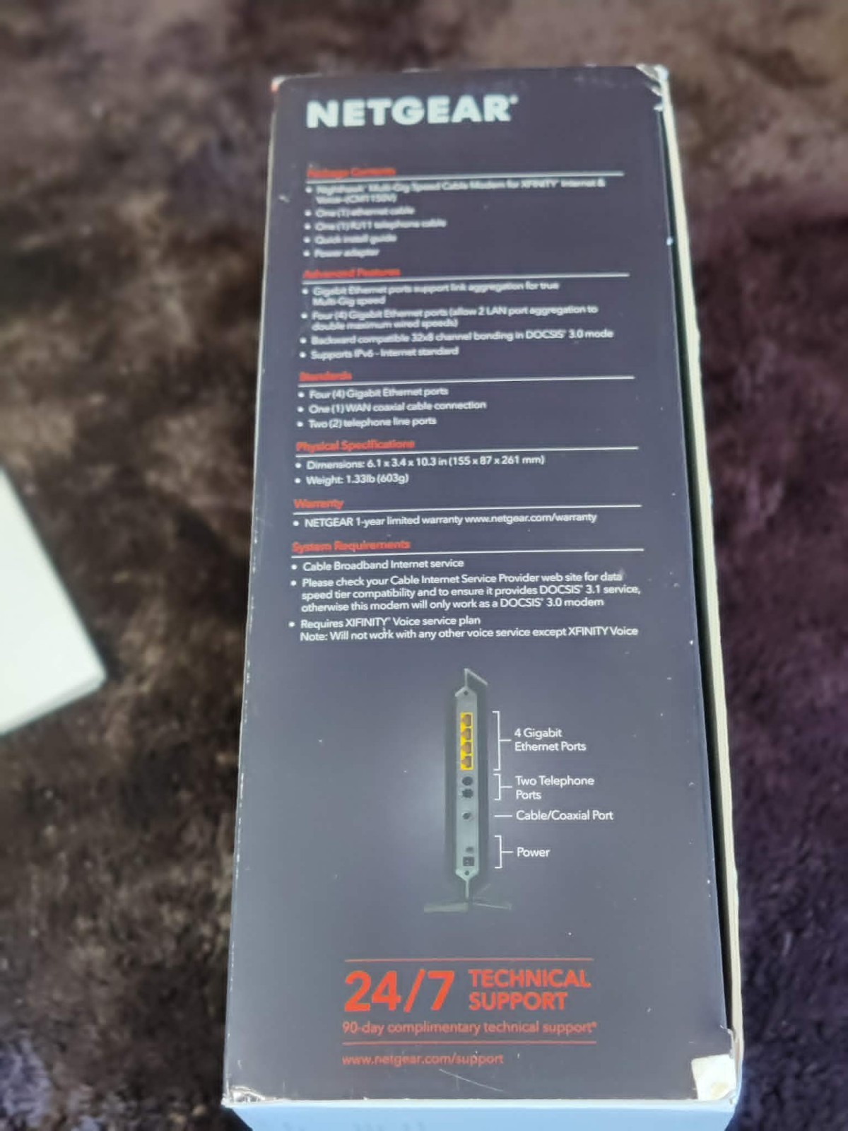 NETGEAR CM1150V Nighthawk Multi-Gig Speed Cable Modem for XFINITY Voice