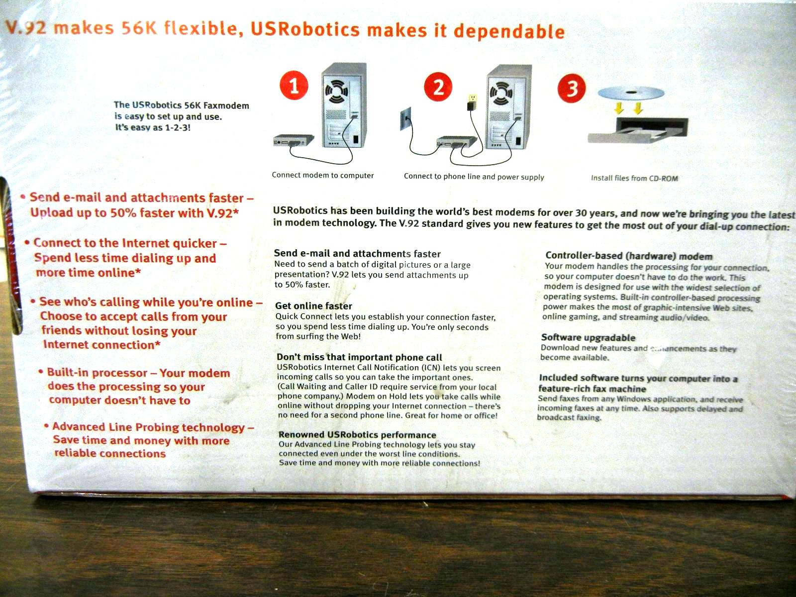 NEW – USRobotics 56K Faxmodem 5686E V.92 Dial-Up Modem NIB/NOS