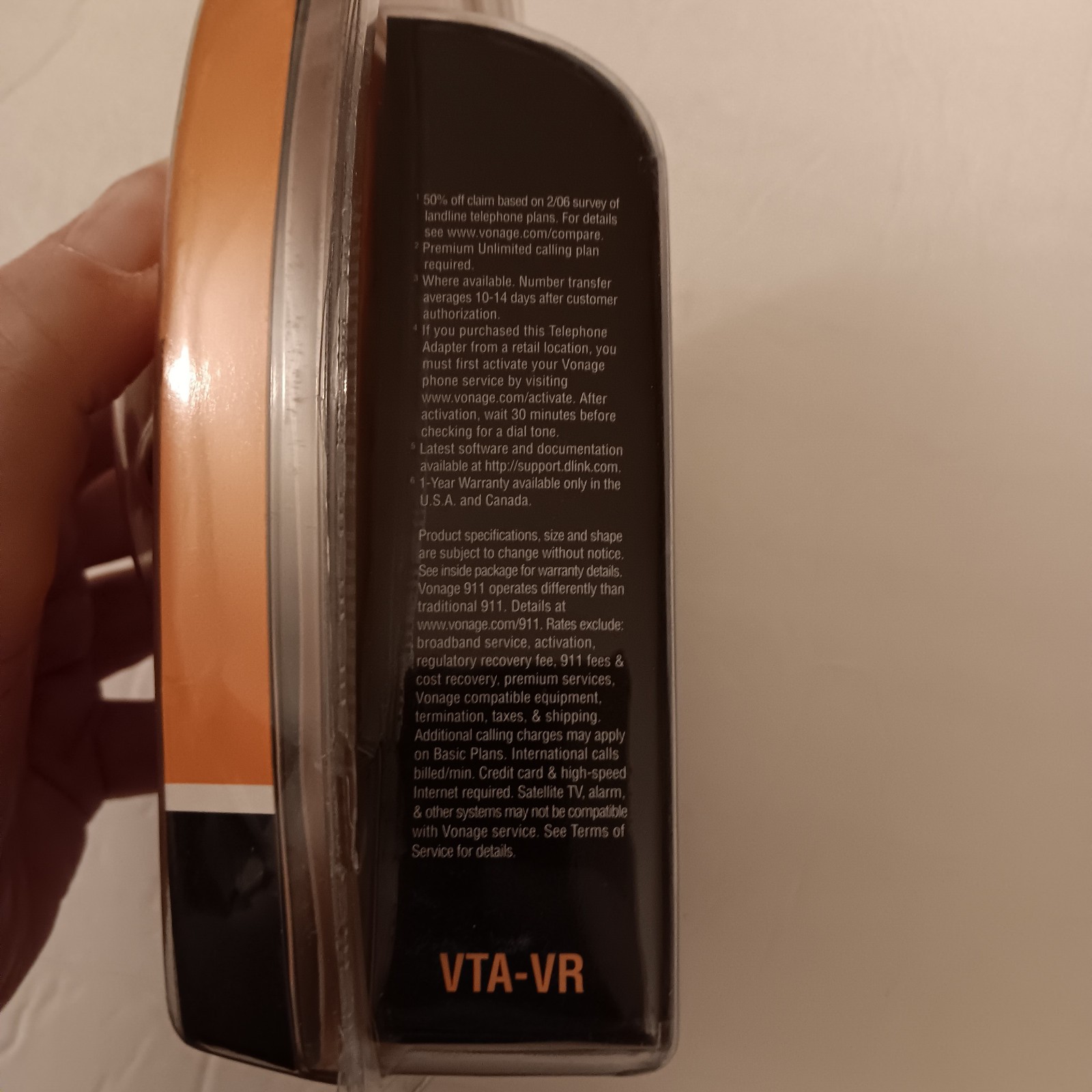 D-Link VTA-VR Vonage Broadband Telephone Adapter Internet Phone Starter Kit