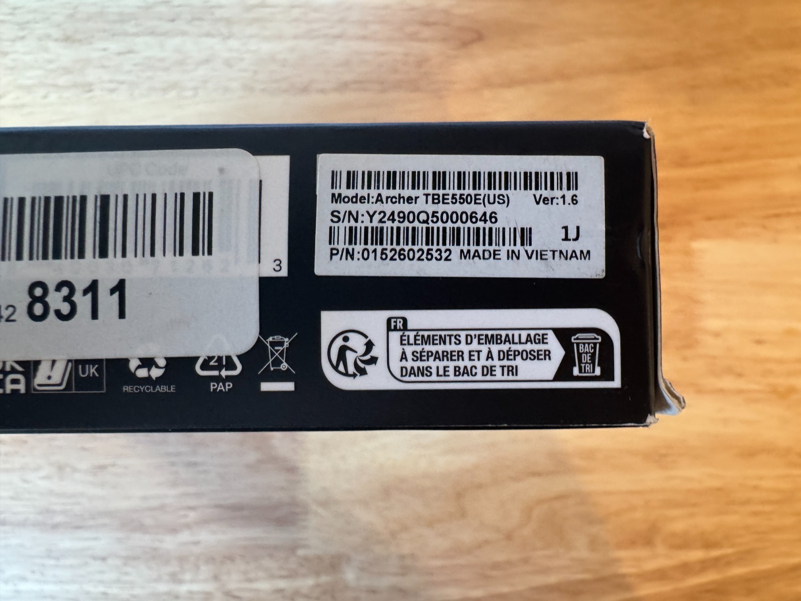 TP-Link BE9300 Wi-Fi 7 Bluetooth PCIe Adapter Tri-Band Bluetooth 5.4 TBE550E(US)