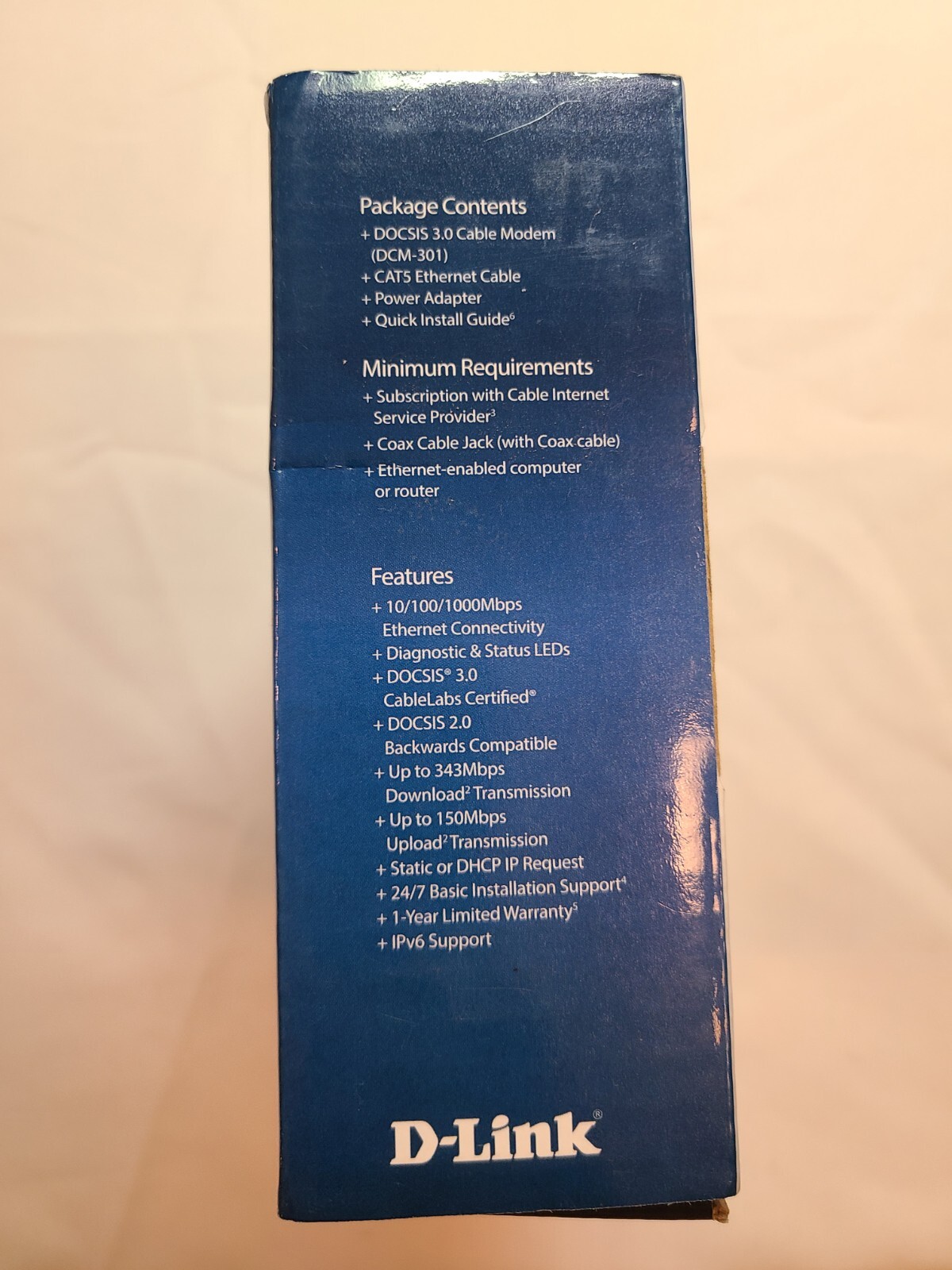 D-Link DOCSIS 3.0 Cable Modem (DCM-301) New in Box