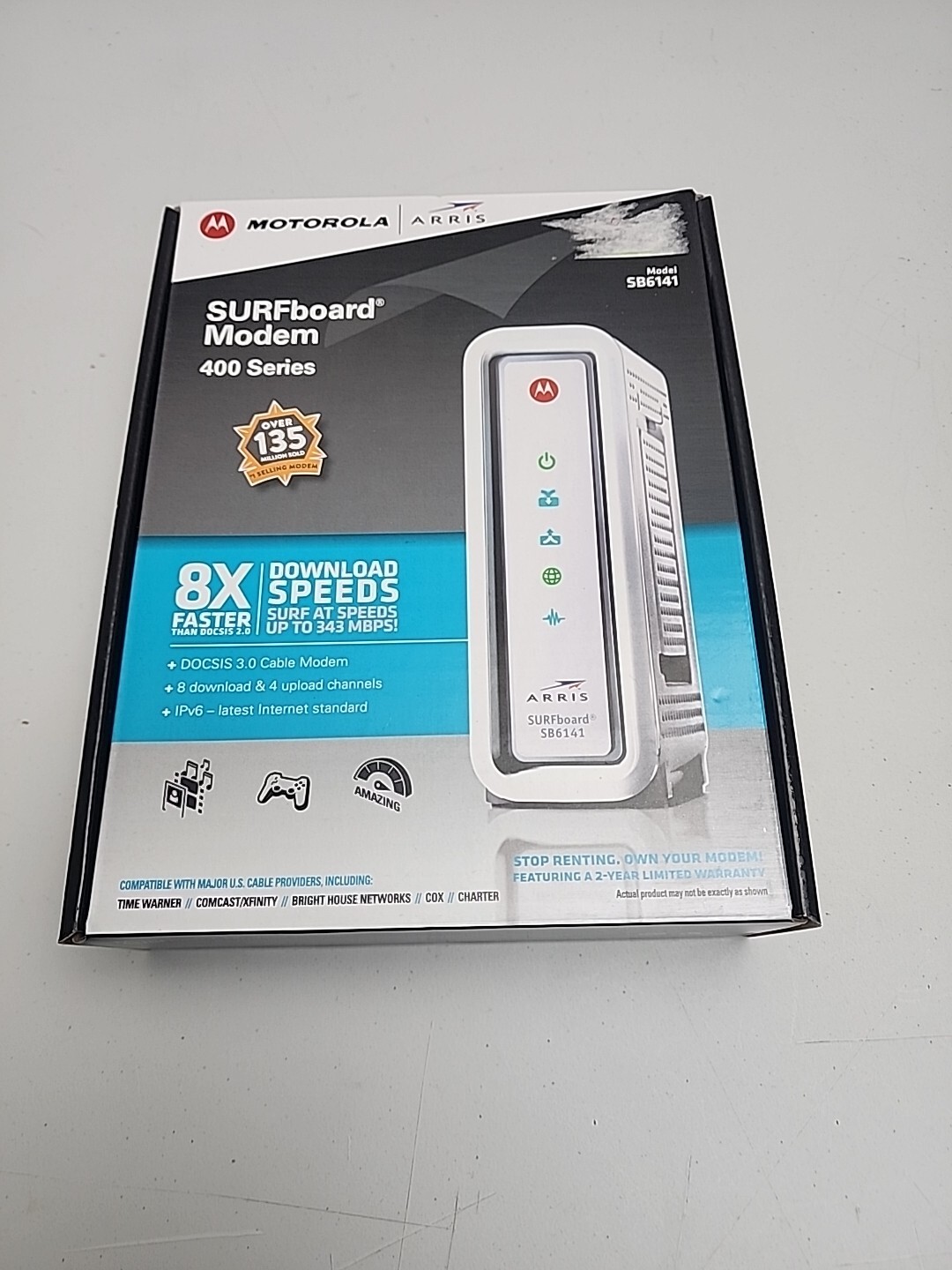 Motorola Arris SURFboard Cable Modem SB6141 400 Series DOCSIS 3.0 Open Box