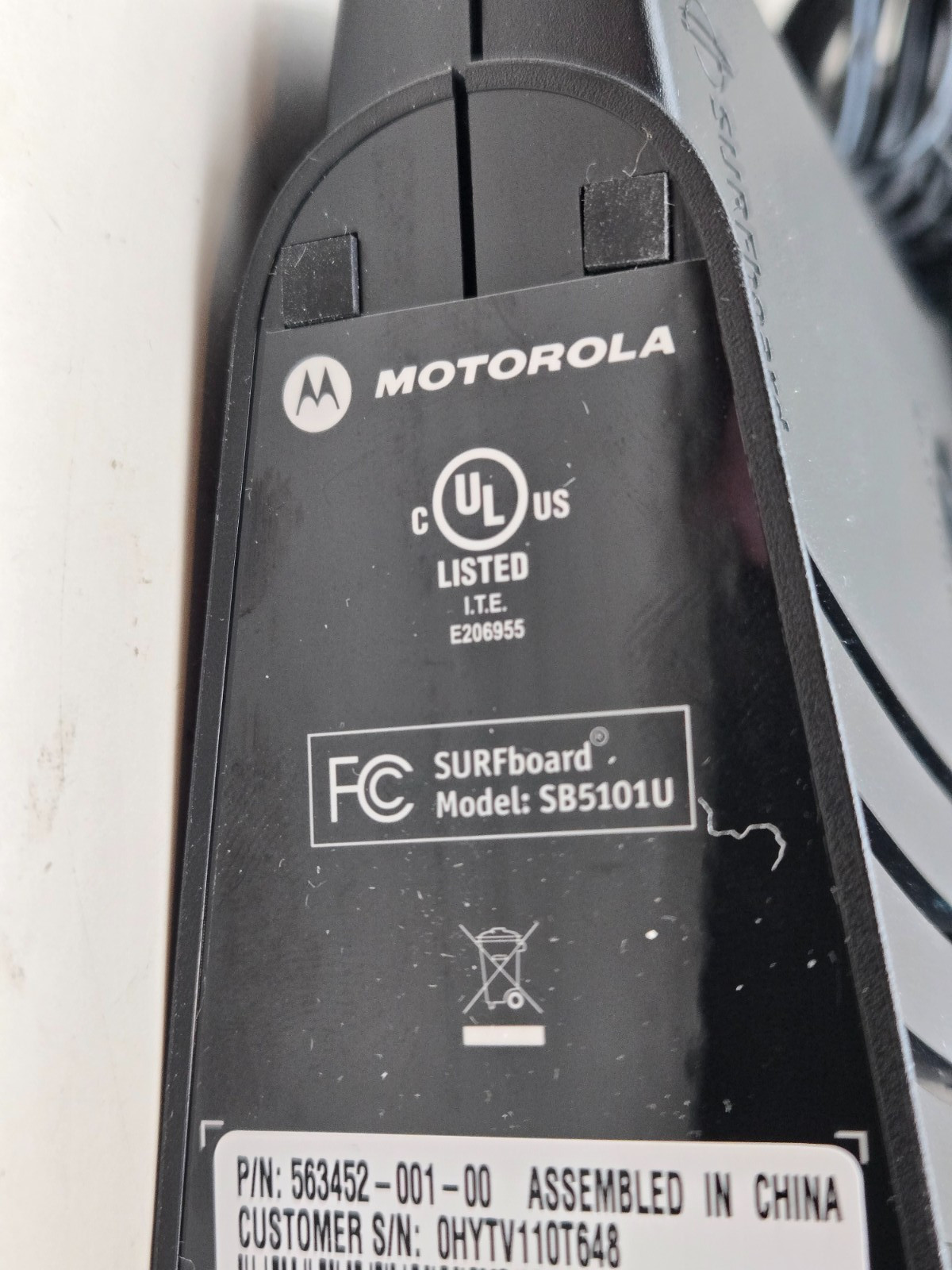 Motorola SB5101U SURFboard Cable Internet Modem Black