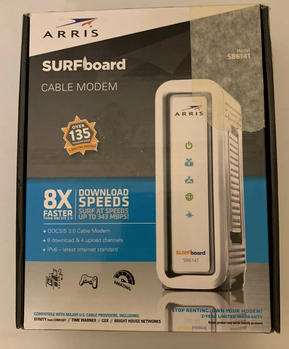 Arris SURFboard SB6141 Cable Modem 581902-022-00 351.23 Mbps