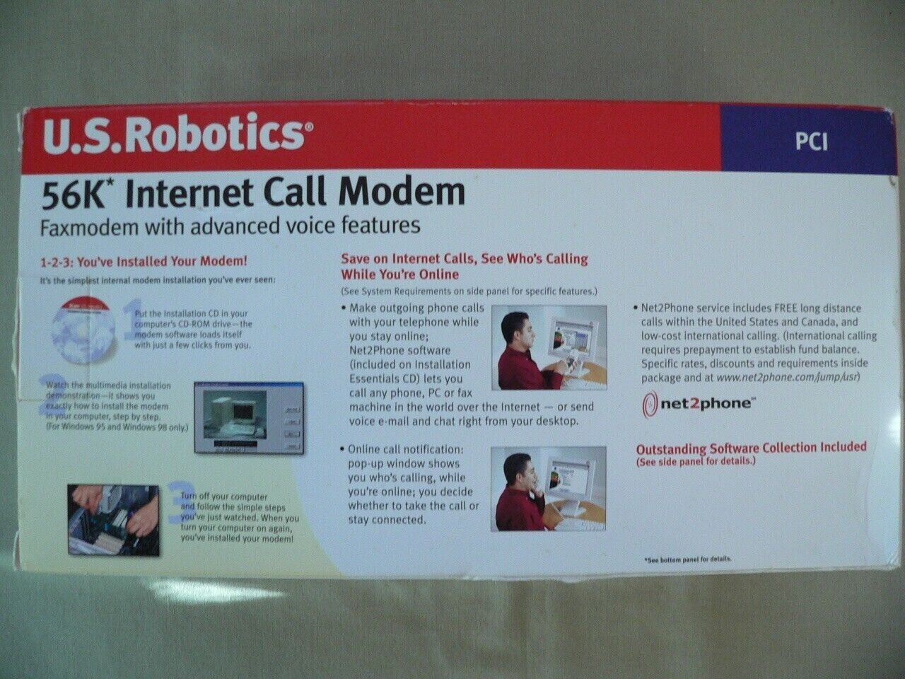US ROBOTICS 56K INTERNET CALL MODEM V.90 USR5695 PCI New Sealed Box