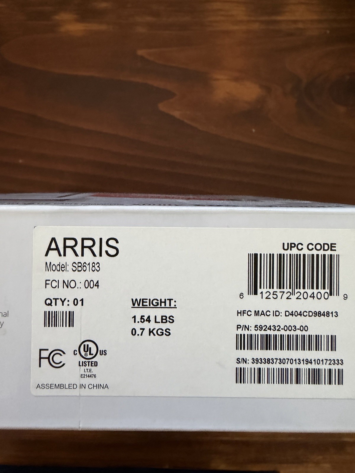 ARRIS SB6183 686 Mbps Cable Modem, White – 59243200300