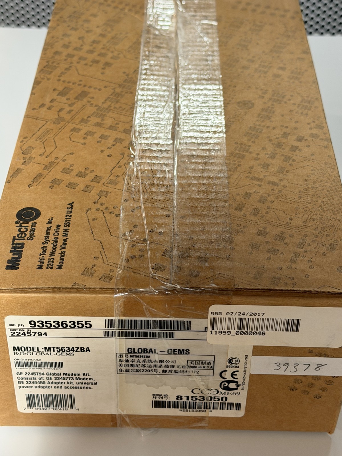 MultiTech MultiModem MT5634ZBA 56k Global Gems Modem Kit, Faxmodem, NEW in box