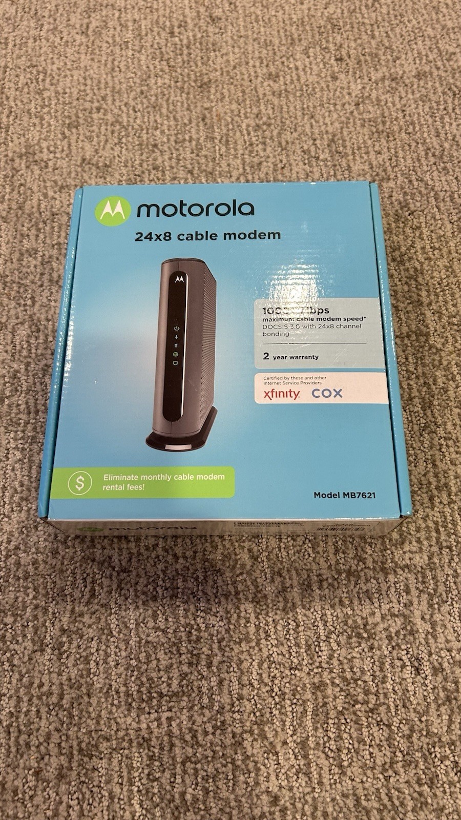 Motorola 24×8 Cable Modem MB7621 DOCSIS 3.0 1000+ Mbps Xfinity Cox 24 – Used