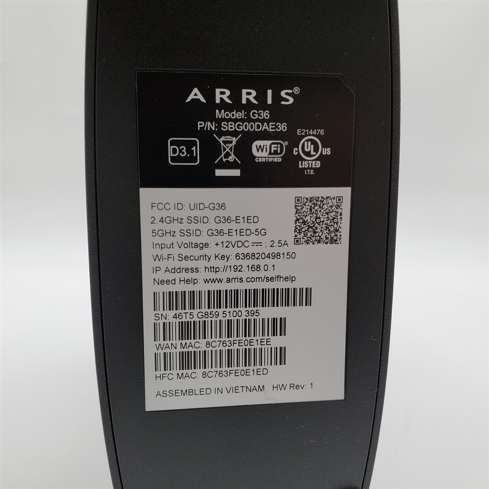 ARRIS Surfboard G36 DOCSIS 3.1 Multi-Gigabit Cable Modem & AX3000 Wi-Fi Router