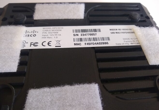Cisco DPC3010 DOCSIS 3.0 8X4 343 mbps cable modem works with Comcast Cox Charter