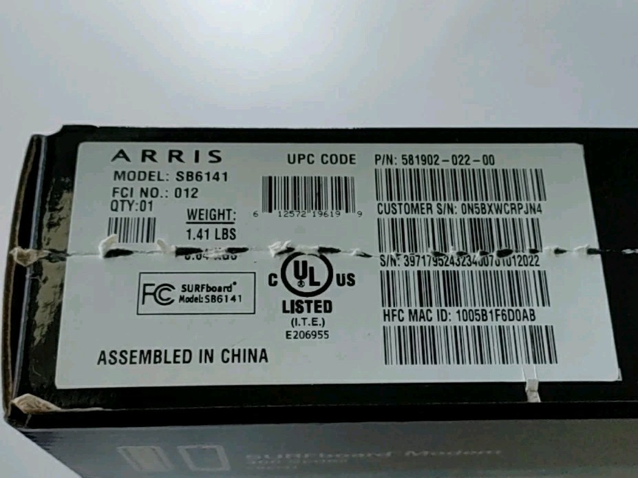 ARRIS SB6141 Motorola Surfboard Modem 400 Series