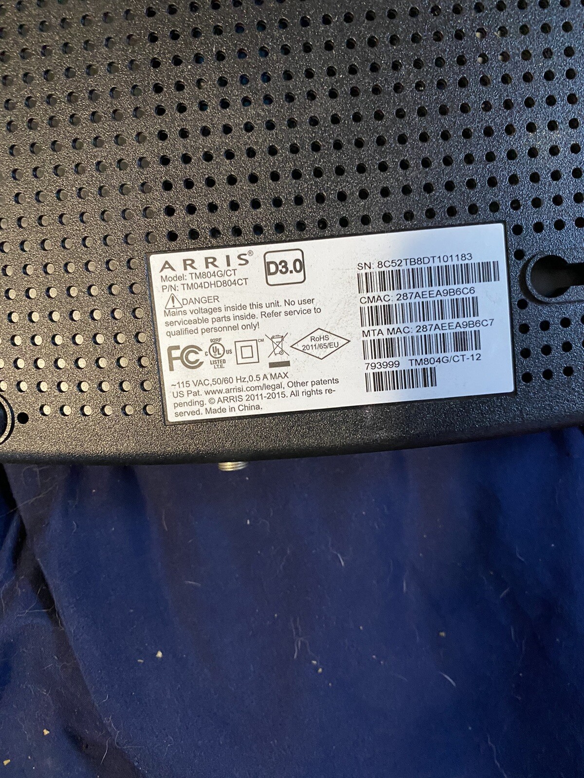 Arris Touchstone TM804G Telephony Cable Modem ONLY Docsis 3.0