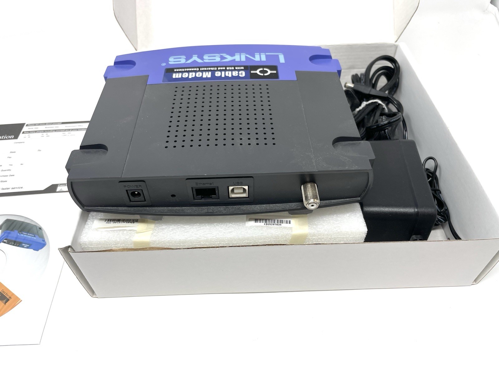 Linksys BEFCMU10 Cable Modem with USB and Ethernet Connections NIB
