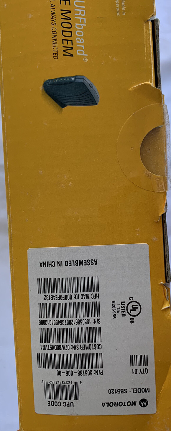 Motorola SURFboard SB5120 p/n 502190-008 Cable Modem