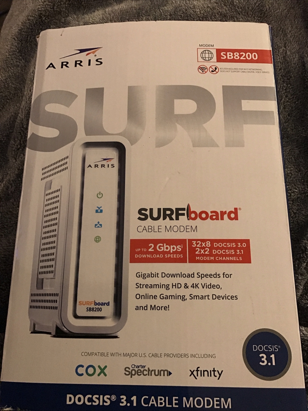 Open Box arris Surfboard DOCSIS 3.1 Cable Modem SB8200 xfinity Spectrum Cox