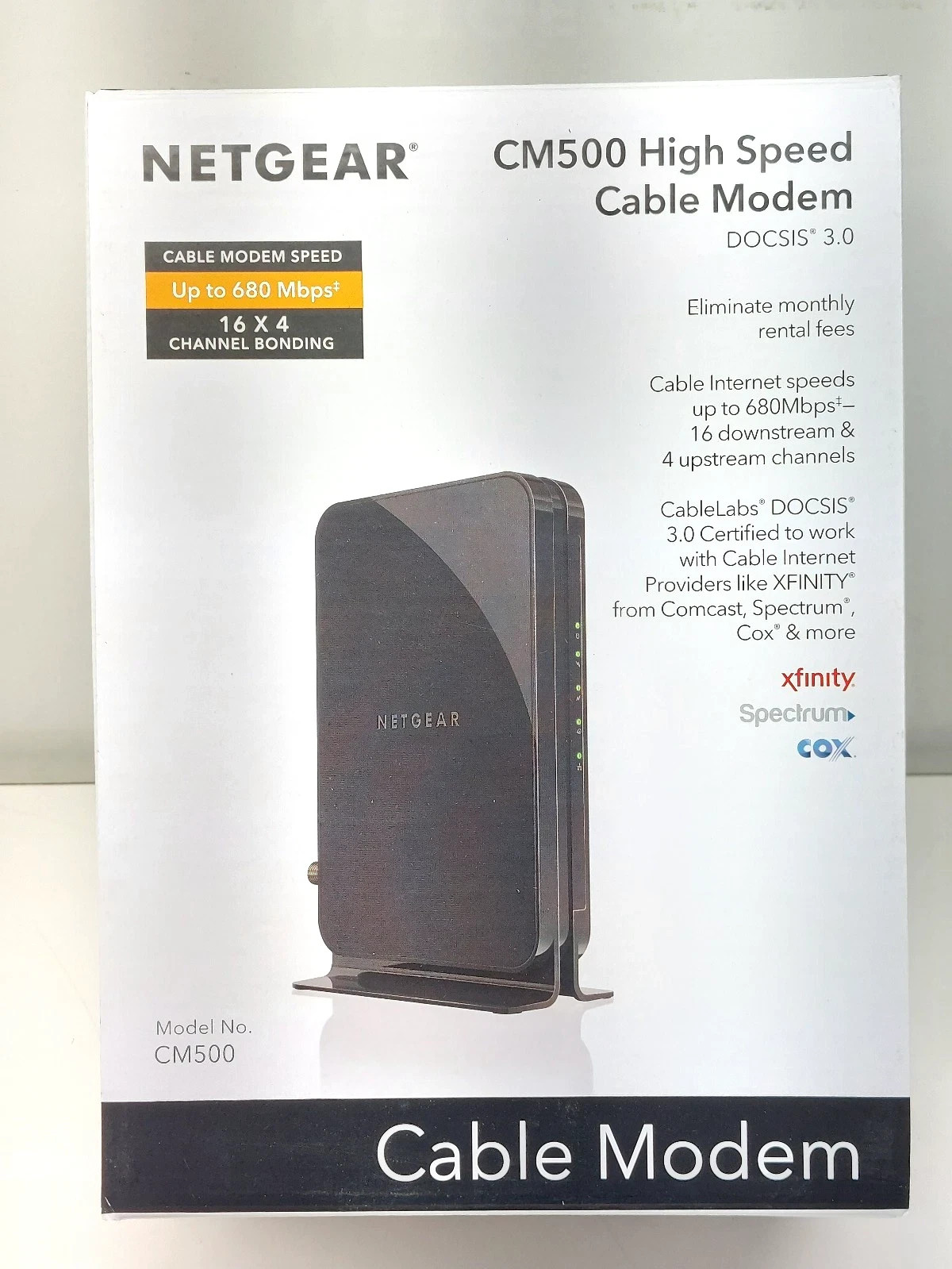 NETGEAR CM500 High Speed Cable Modem – Open Box / Never Used (DOCSIS 3.0)