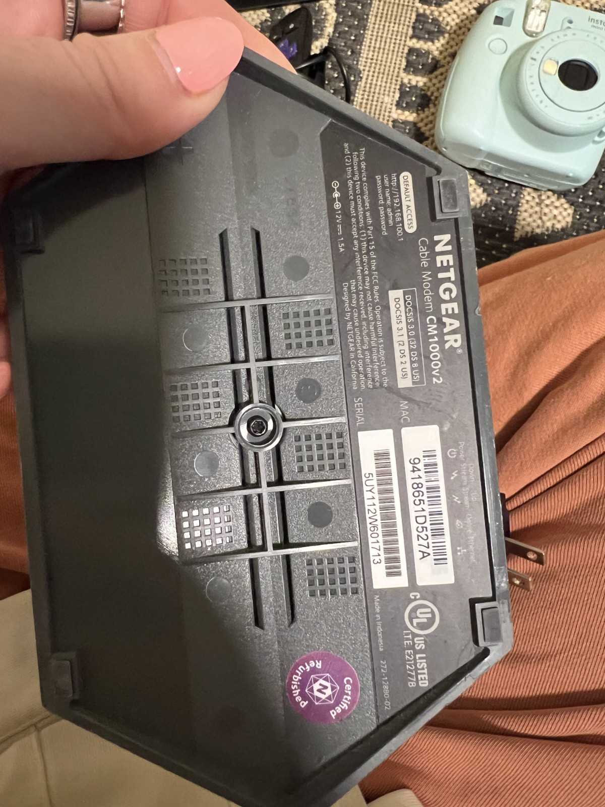 Modem- NETGEAR CM1000 v2 DOCSIS 3.0 (32 DS 8 US), DOCSIS 3.1 (2 DS 2 US)