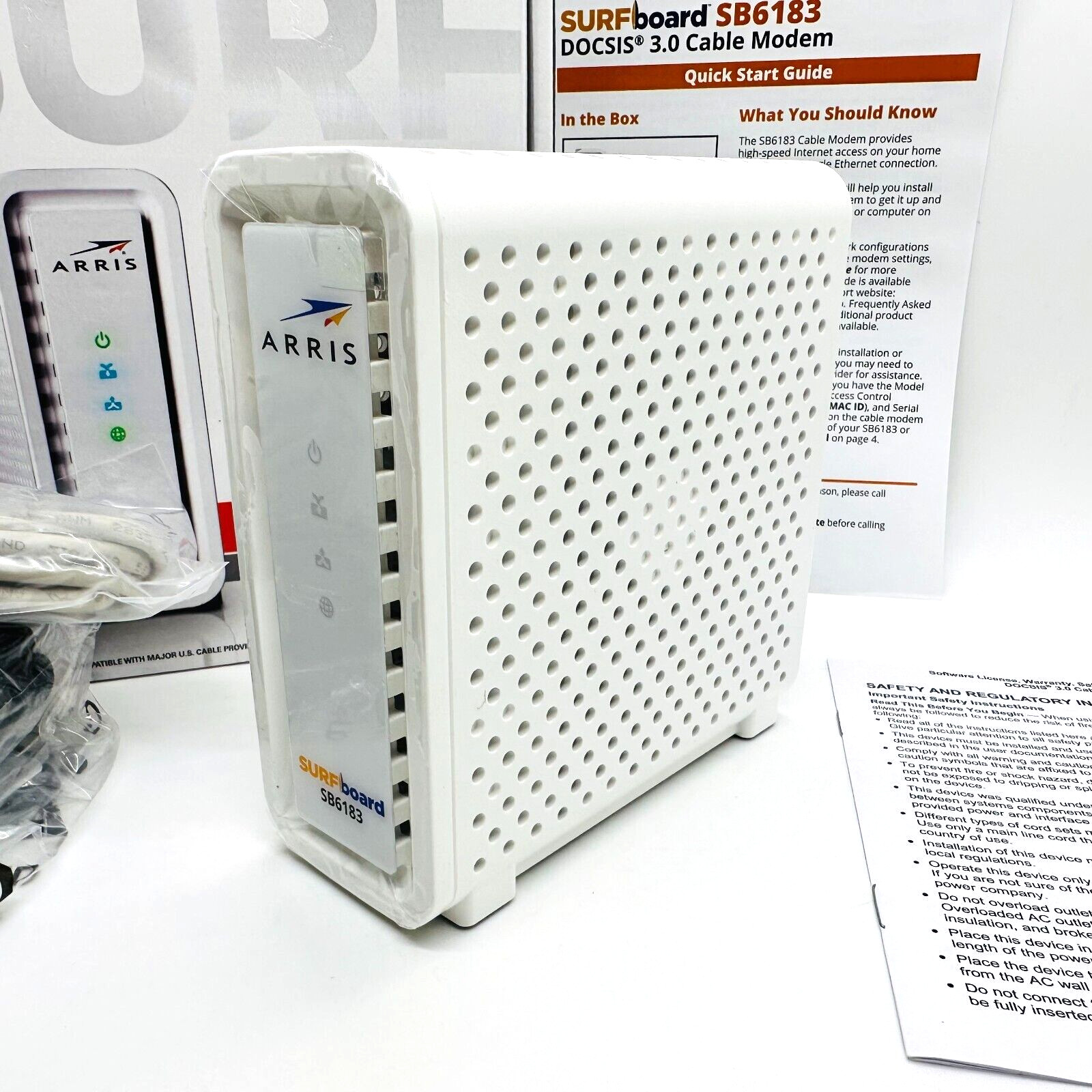 ARRIS SB6183 686 Mbps Cable Modem, White ~ New Open Box