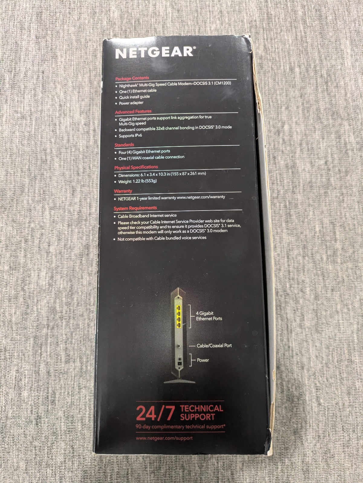 NETGEAR Nighthawk CM1200-100NAS DOCSIS 3.1 Cable Modem