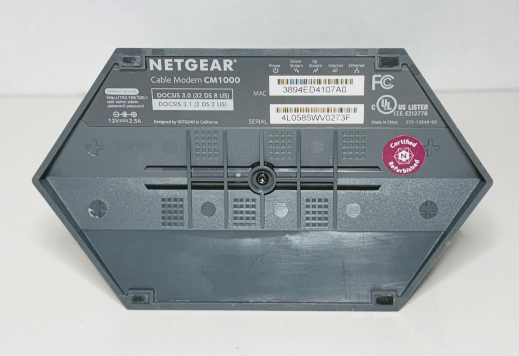Netgear CM1000 Cable Modem With Power Supply