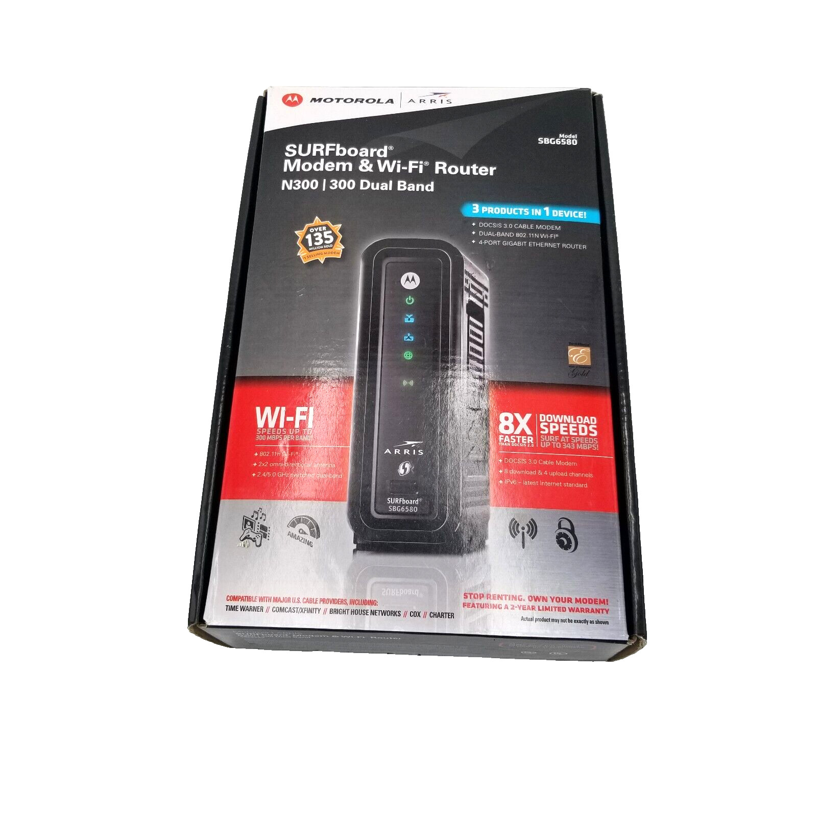 Motorola Arris SURFboard MODEM & WiFi Router SBG6580 N300 | 300 Dual Band