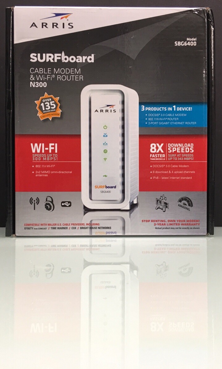 ARRIS SURFboard N300 DOCSIS 3.0 Cable Modem Router (SBG6400) (F5)