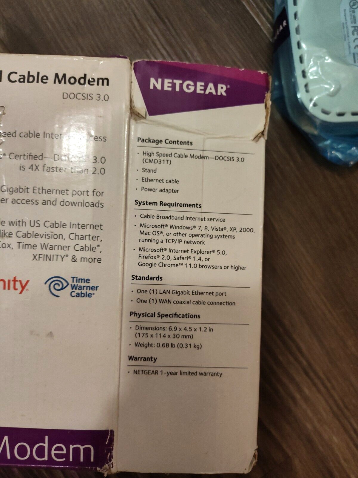 NETGEAR DOCSIS 3.0 – High Speed Cable Modem CMD31T