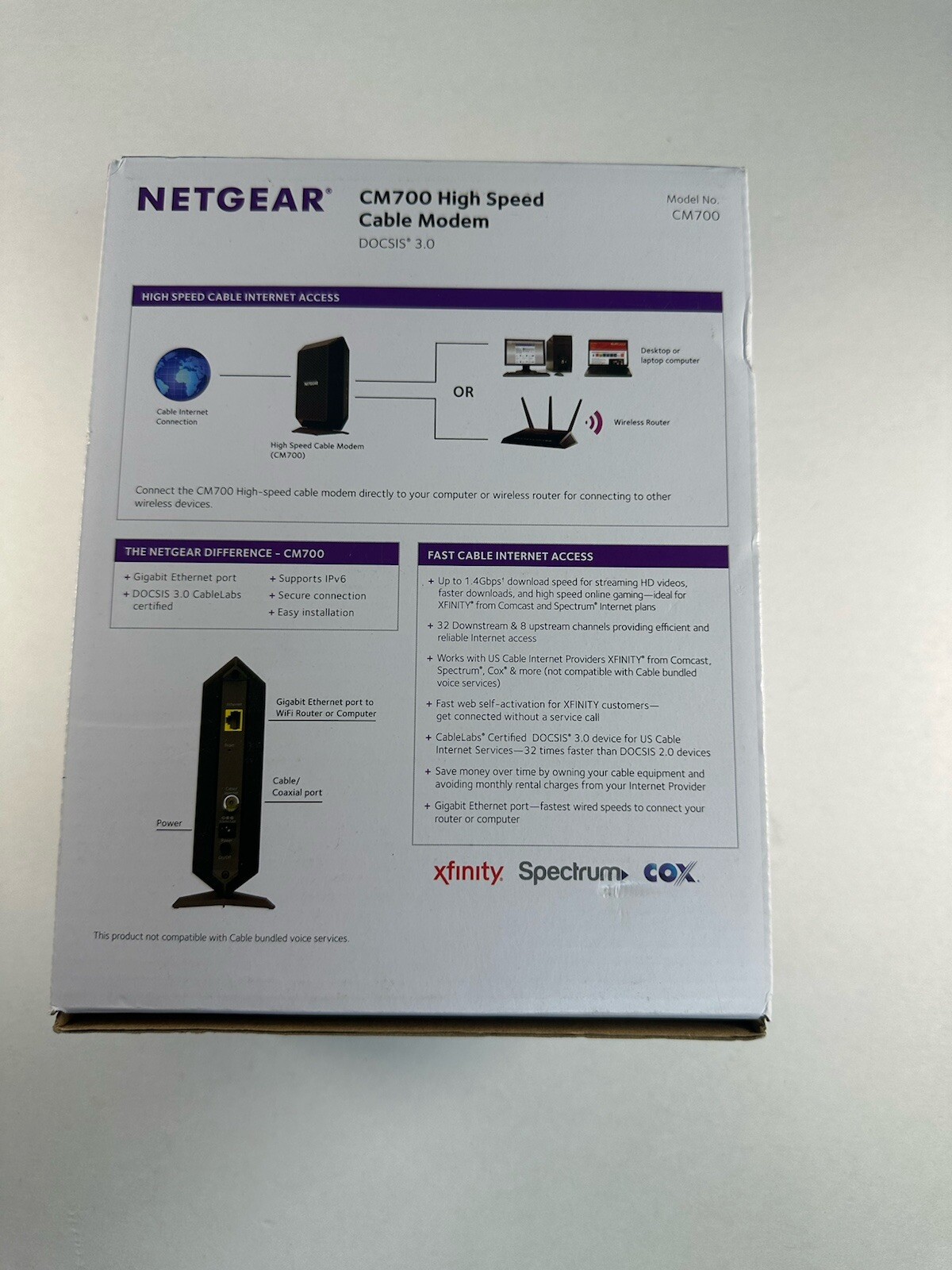 Netgear Cm700 High Speed Cable Modem Up To 1.4 Gbps