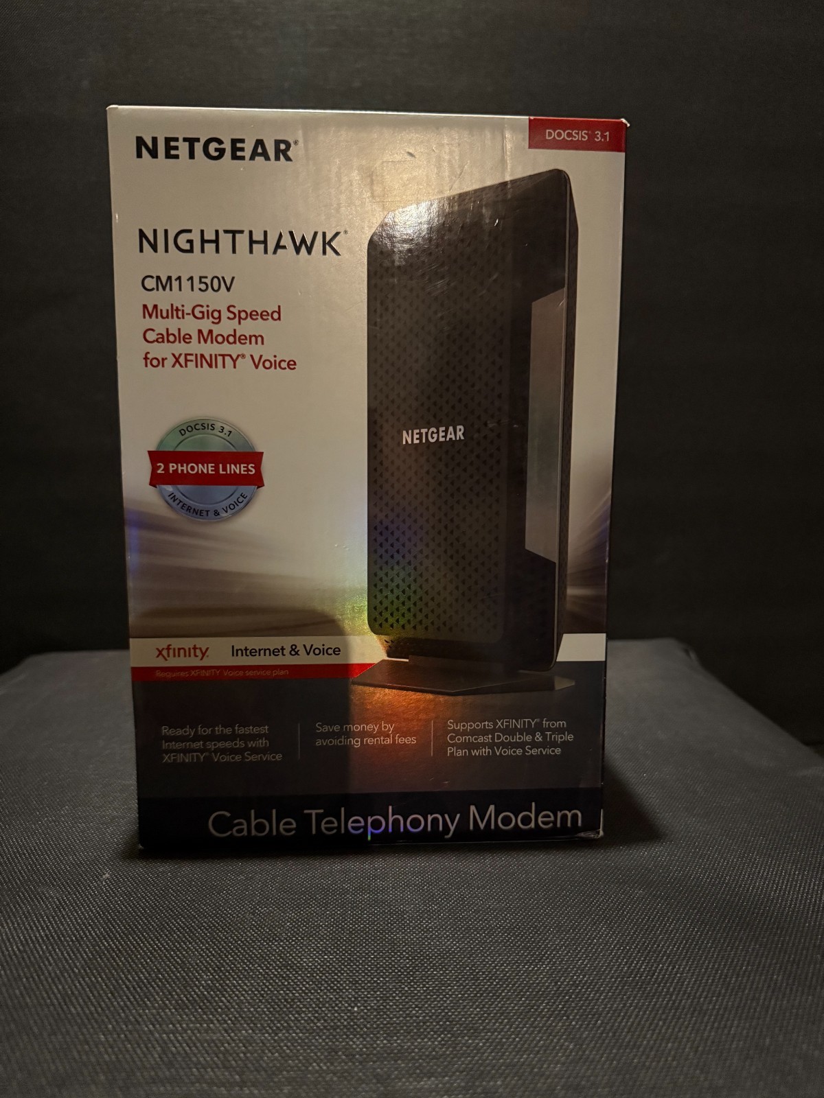 NETGEAR Nighthawk CM1150V DOCSIS 3.1 Cable Modem for Xfinity Internet & Voice