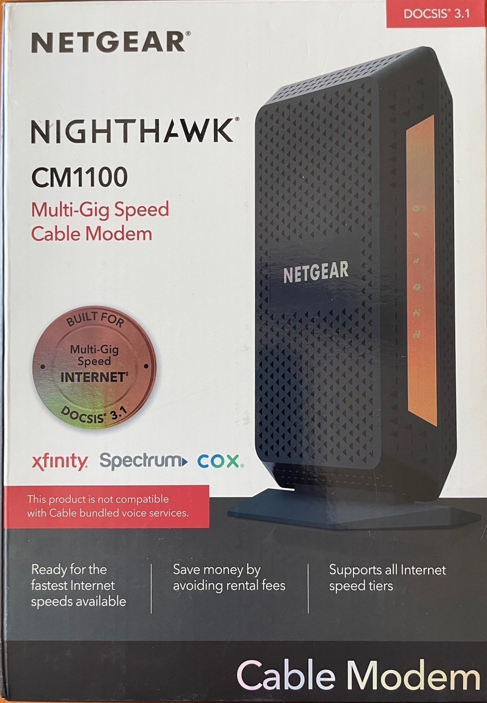 Netgear Nighthawk CM1100 DOCSIS 3.1 Multi-Gig Cable Modem XFINITY SPECTRUM COX