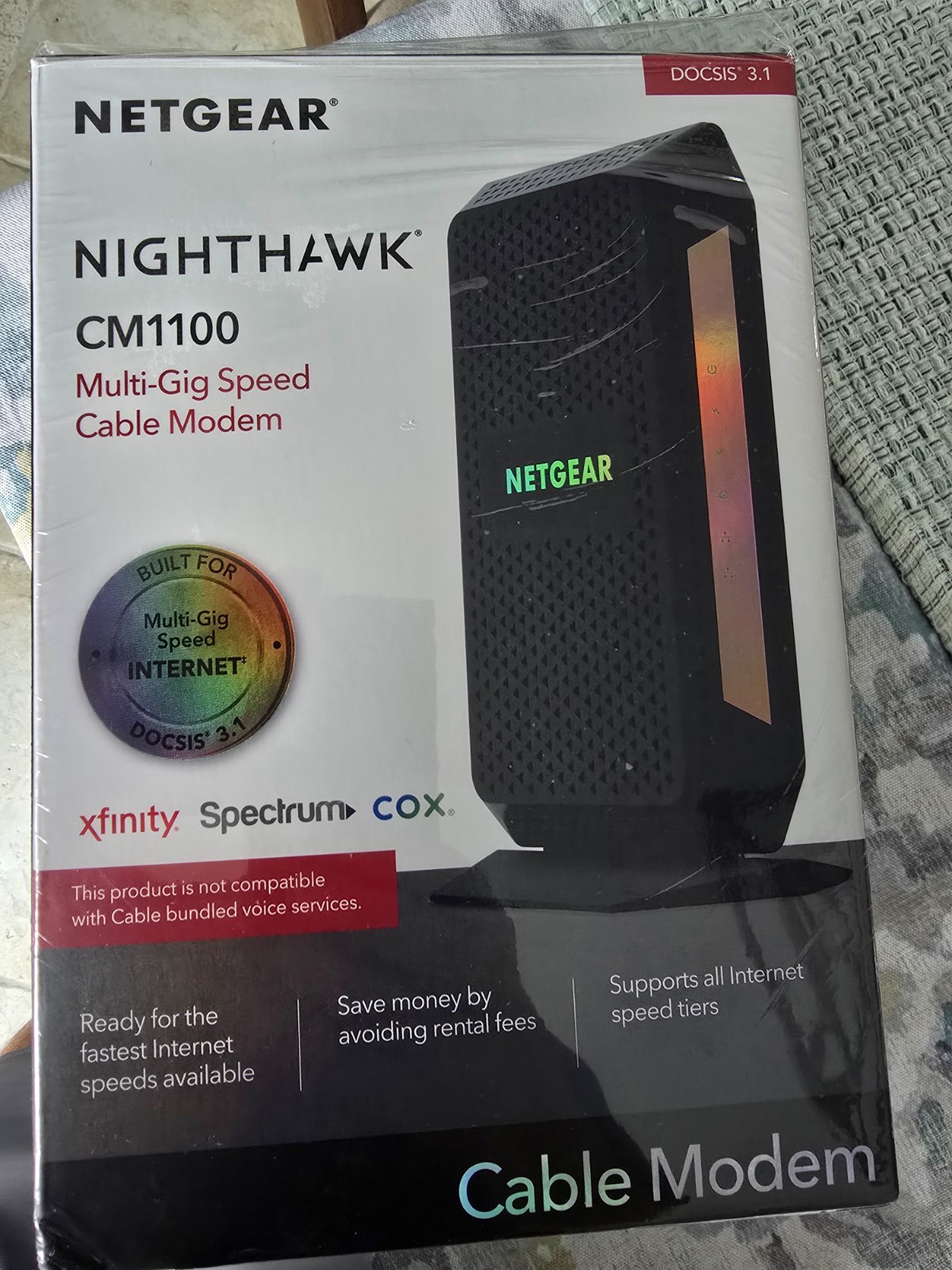Netgear CM1100 DOCSIS 3.1 Multi-Gig Cable Modem Used