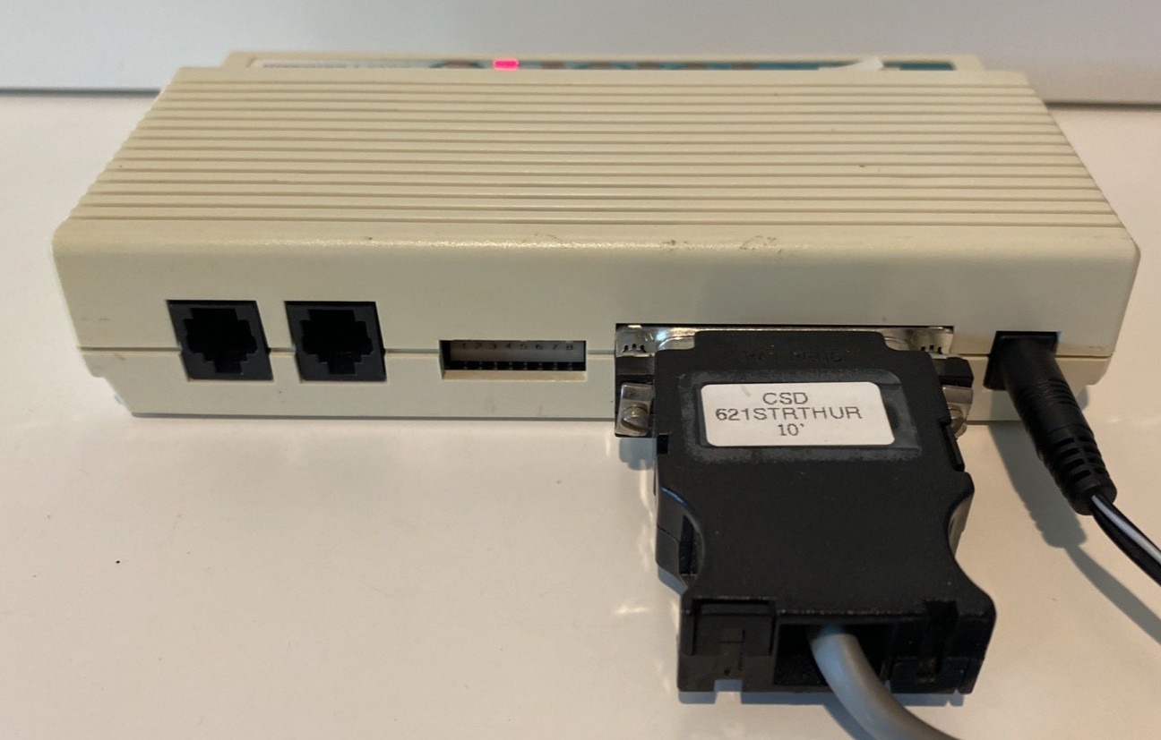 Vtg US Robotics Sportster 33.6 Faxmodem 0459 with Cable and AC Adapter Powers On