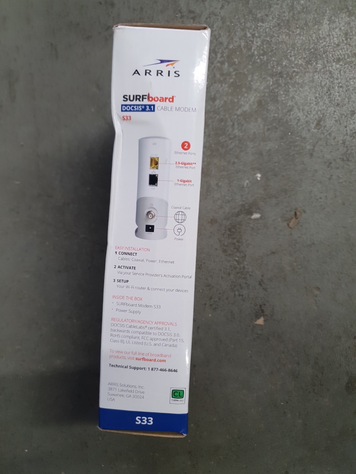 Arris SURFboard S33 DOCSIS 3.1 Cable Modem 2.5Gbps Xfinity Spectrum Cox Re newed