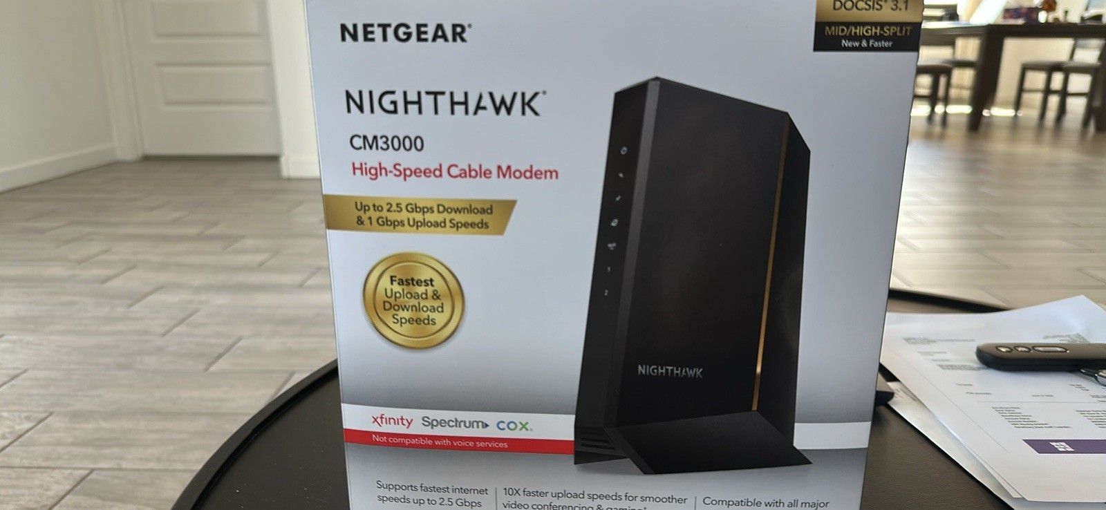 NETGEAR Nighthawk CM3000 Cable Modem DOCSIS 3.1 2.5 Gbps Black
