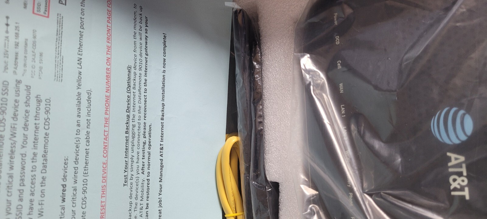 DataRemote CDS-9010 Cellular LTE Data Over Wireless Wifi Router ATT
