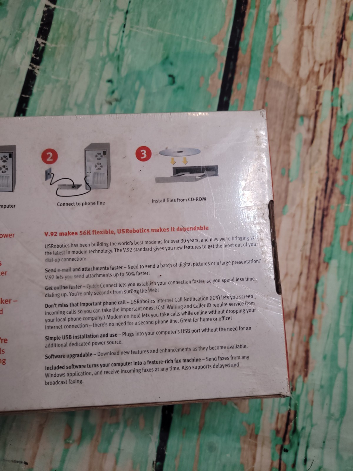 US Robotics USR5633B 56K USB FaxModem Advanced Dial-Up Connectivity Plug & Play