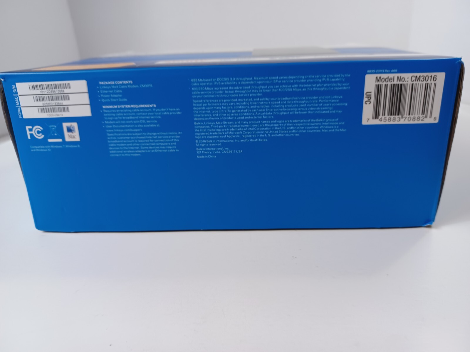 Linksys Cable Modem Model CM3016 DOCSIS 3.0