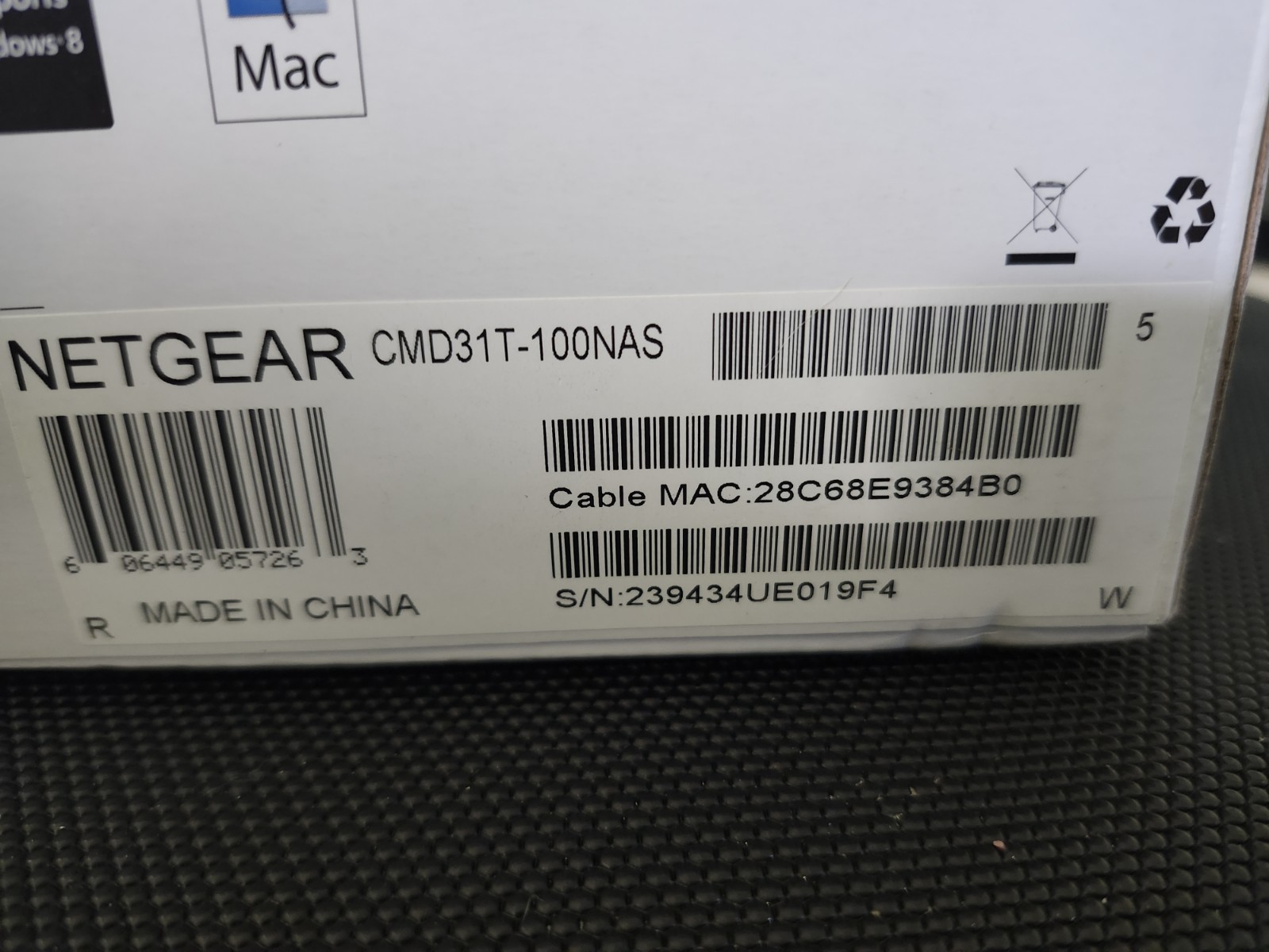 Netgear CMD31T High Speed Cable Modem DOCSIS 3.0 NEW IN OPEN BOX