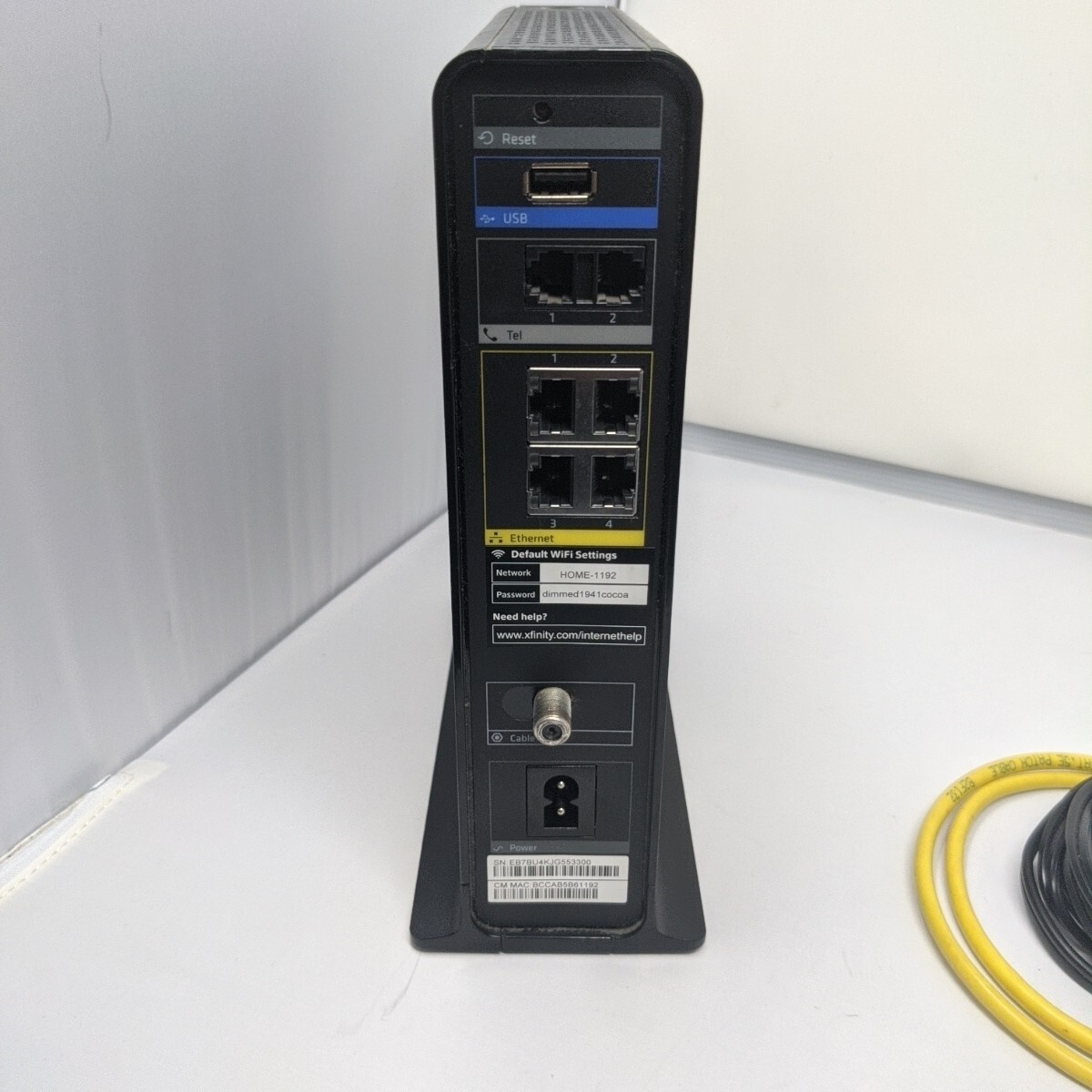 XFINITY Modem/Router/WIFI Arris Model TG862G/CT Used WiFi 802.11n Ethernet Tel