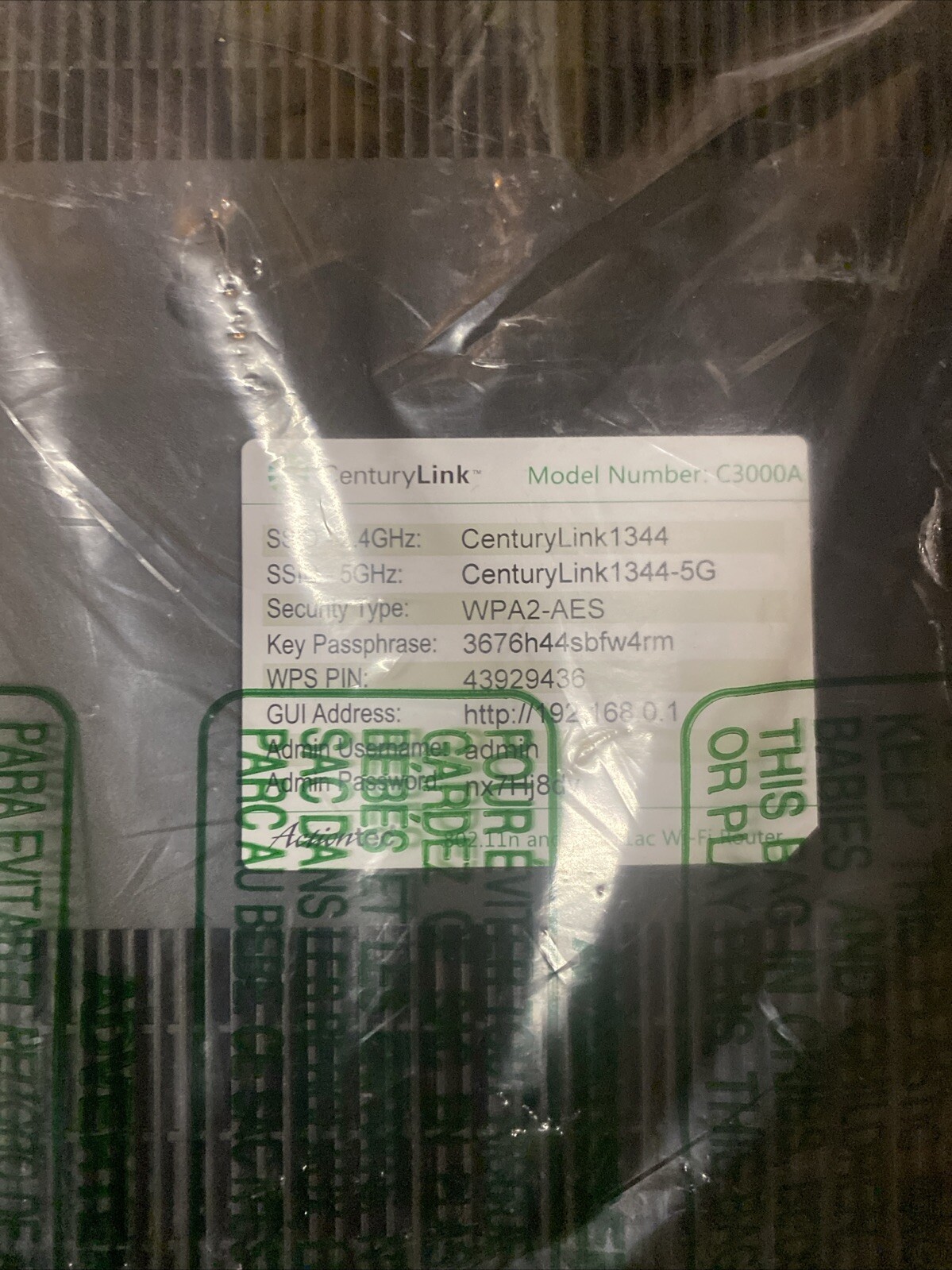 CenturyLink C3000A Modem AMAZON Professionally RENEWED